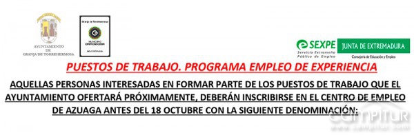 Programa de Empleo de Experiencia en Granja de Torrehermosa 