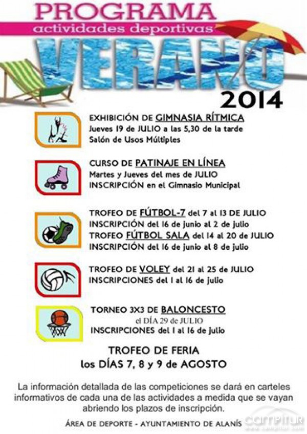 Actividades Deportivas para el verano 2014 en Alanís 