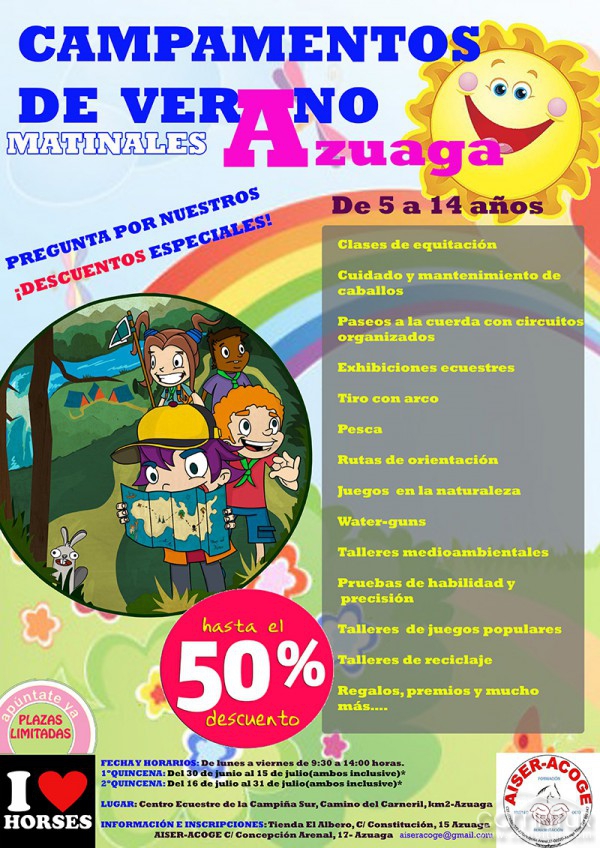 Campamentos de Verano “Matinales” en Azuaga con ofertas exclusivas 