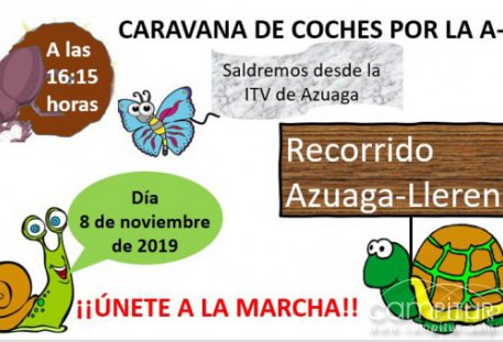 Caravana de coches por la A-81