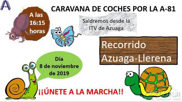 Caravana de coches por la A-81