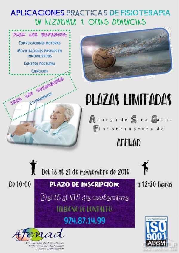 Curso “Aplicaciones básicas de fisioterapia en Alzheimer y otras demencias” 