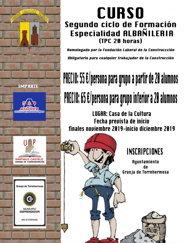 Curso P.R.L. Albañilería en Granja de Torrehermosa 
