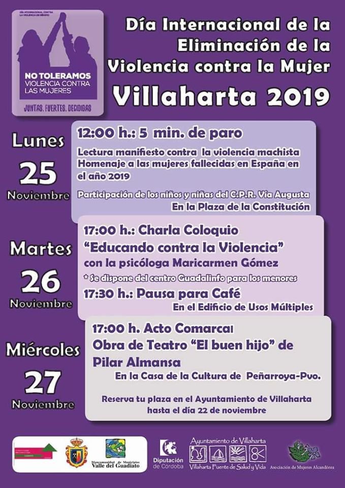 Día Internacional de la Eliminación de la Violencia contra la Mujer en Villaharta 