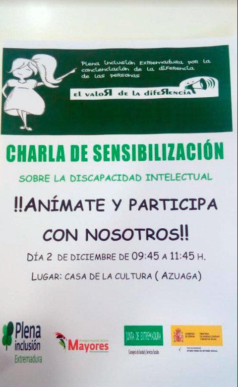 Charla de sensibilización sobre la discapacidad intelectual 