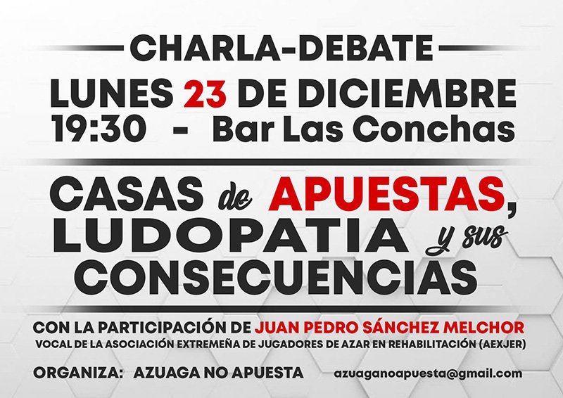 Charla Debate sobre las casas de apuestas en Azuaga 