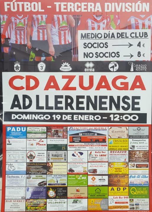 Emocionante encuentro este domingo: C.D. Azuaga – AD Llerenense 