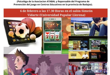 Charla sobre la adición a los juegos de azar y sus riesgos en Llerena 
