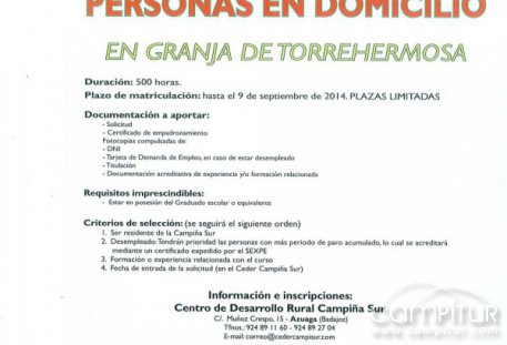 El Ceder organiza un Curso de Atención Sociosanitaria a Personas en Domicilio 