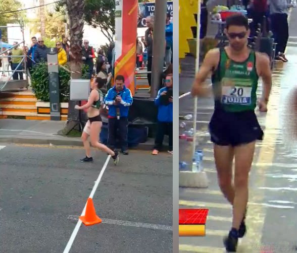 Ana Pulgarín y Álvaro Martín en el Campeonato de España de Marcha en Ruta 