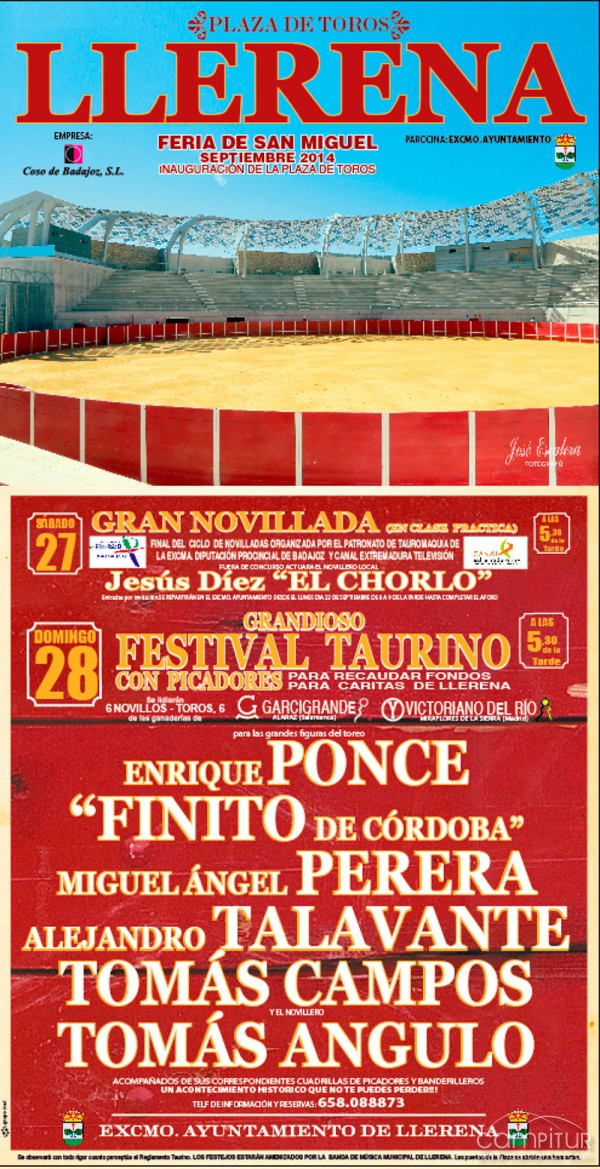 Presentación Cartel Taurino inauguración del Auditorio – Plaza de Toros de Llerena 