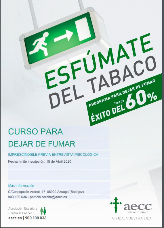 Nuevos cursos para dejar de fumar en Azuaga 