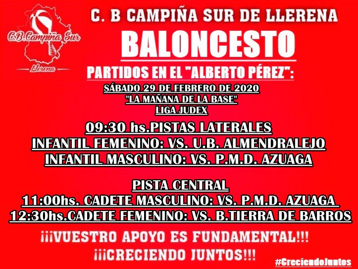Agenda fin de semana C.B. Campiña Sur de Llerena 