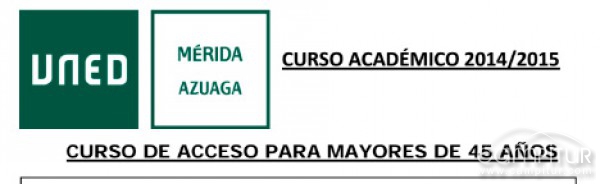 Curso de Acceso para Mayores de 45 años en Azuaga
