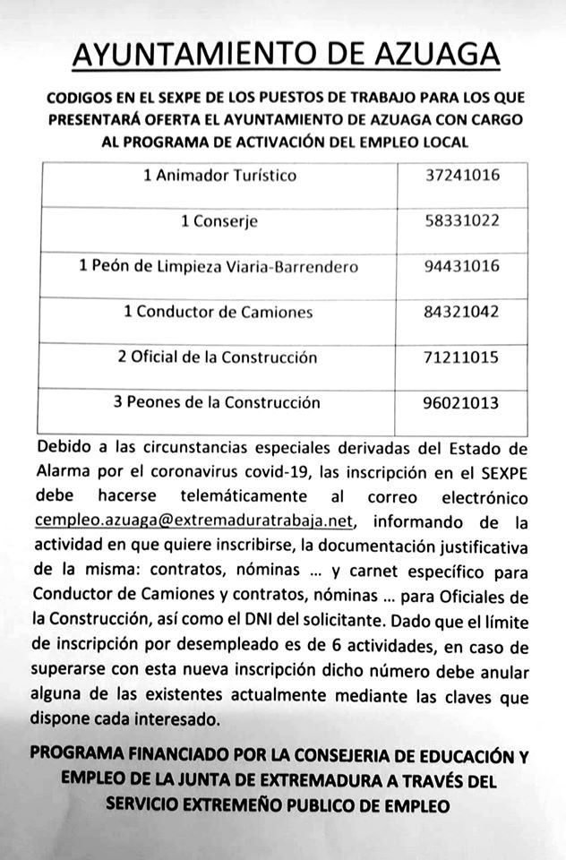 Trabajo en Azuaga 