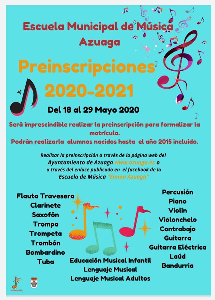 Abierto plazo de preinscripción para la Escuela de Música de Azuaga 