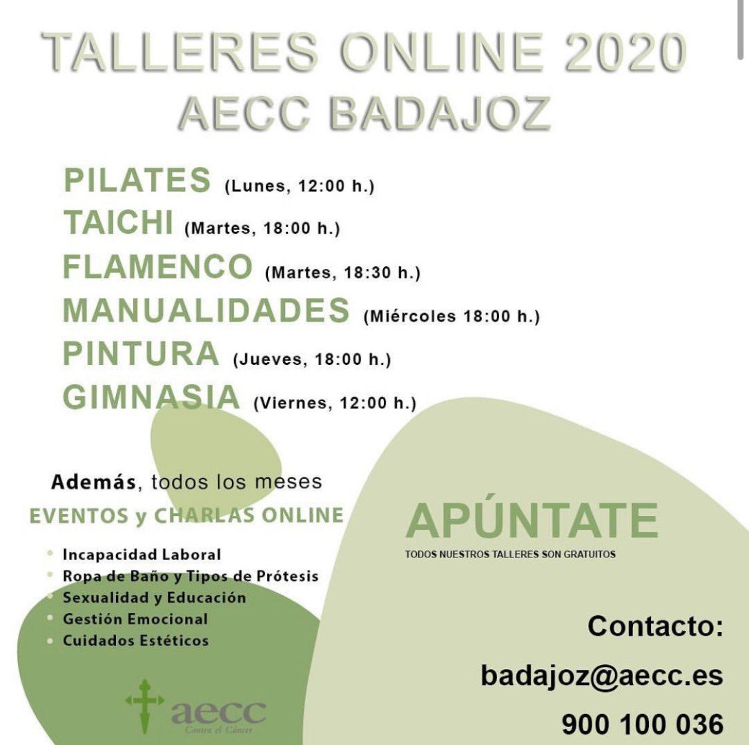 Talleres Online de la AECC de Badajoz 
