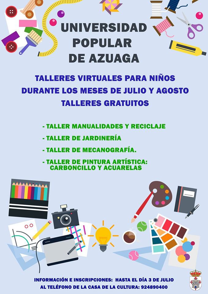 Talleres virtuales para niños en Azuaga 