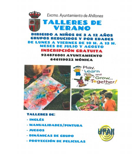 Talleres de verano en Ahillones 