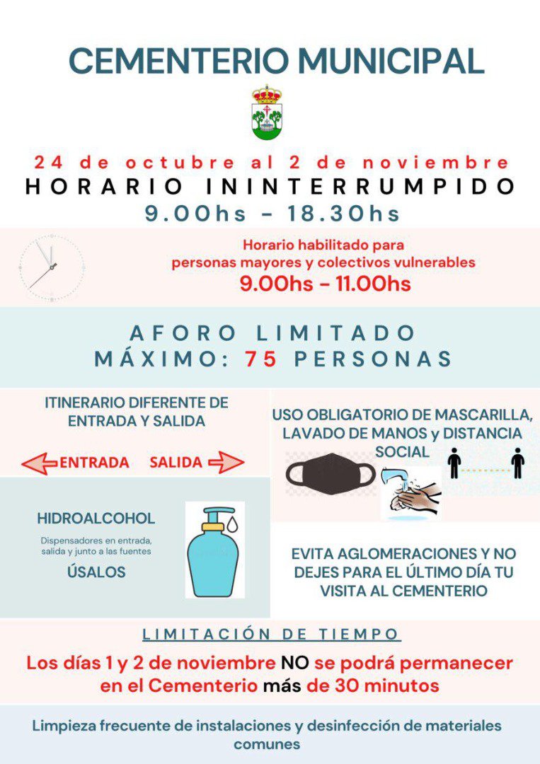 Nuevo horario del Cementerio Municipal de Llerena 