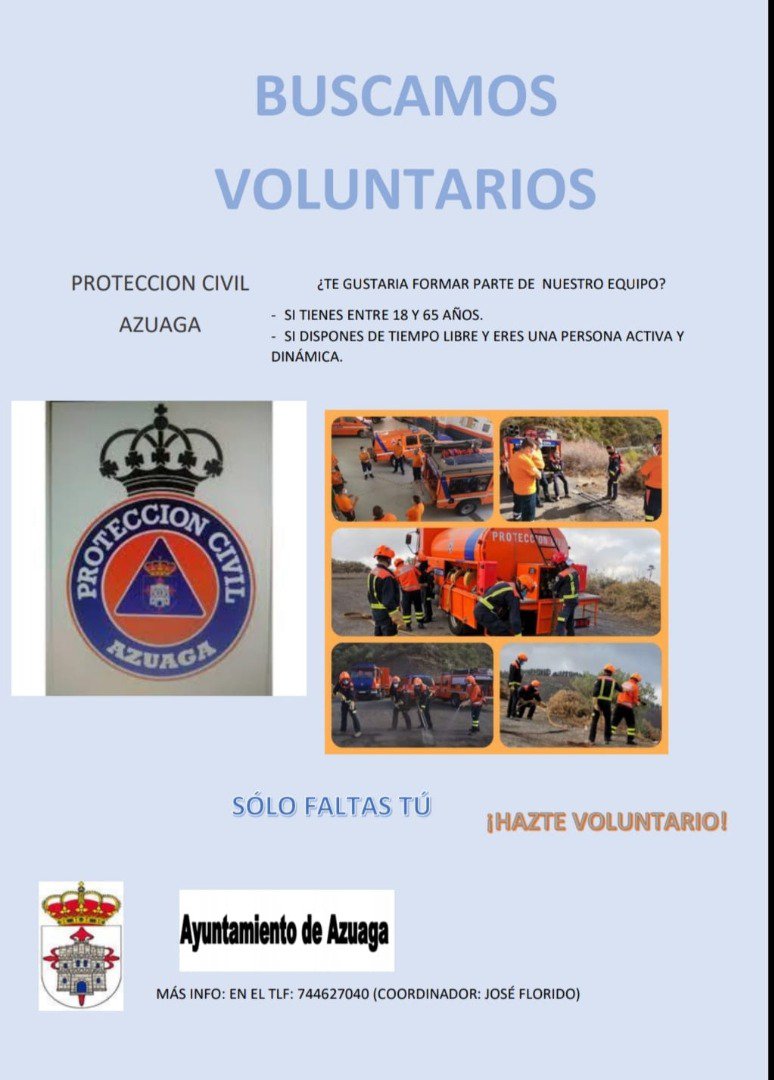 Protección Civil de Azuaga busca voluntarios 