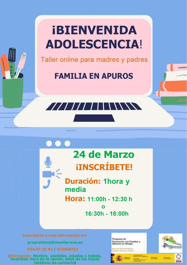 Taller online para padres y madres de adolescentes