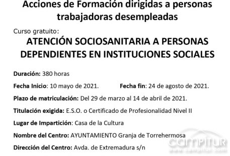 Curso de Atención Sociosanitara a Personas Dependientes en Instituciones Sociales 