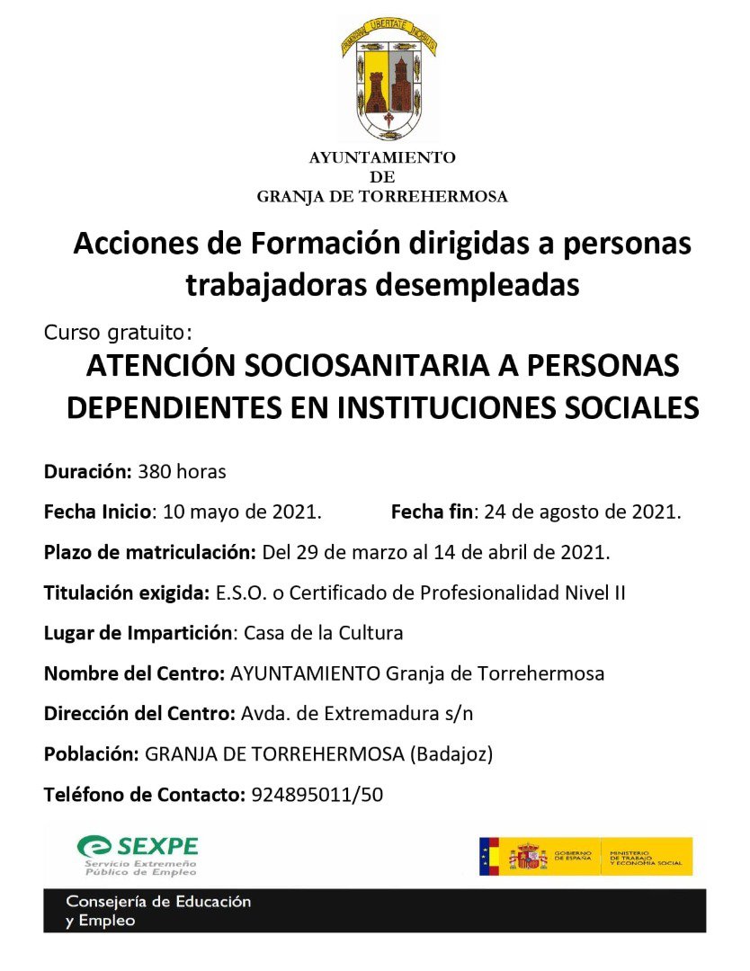 Curso de Atención Sociosanitara a Personas Dependientes en Instituciones Sociales 
