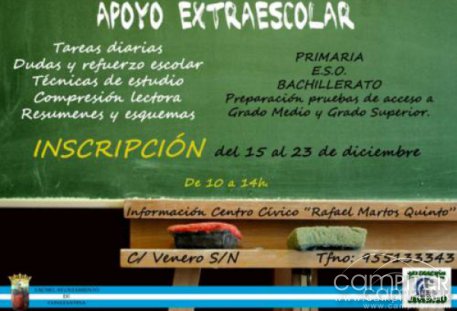 Programa gratuito de apoyo extraescolar en Constantina 