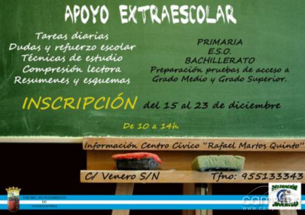 Programa gratuito de apoyo extraescolar en Constantina 