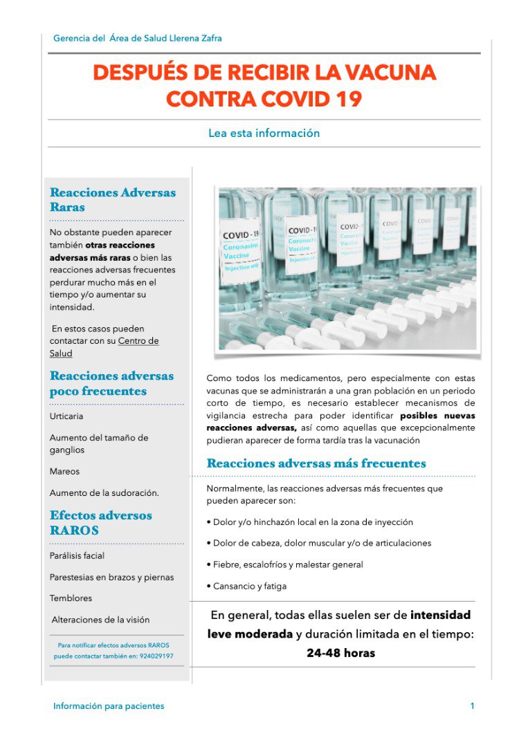 Aspectos a tener en cuenta tras la vacunación contra el Covid-19 