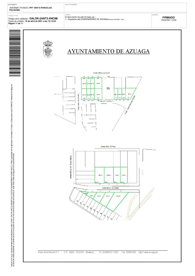Parcelas en venta en el Polígono Industrial de Azuaga