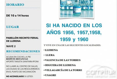Plan de vacunación Área de Salud Llerena-Zafra