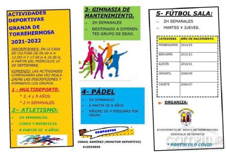 Actividades deportivas en Granja de Torrehermosa