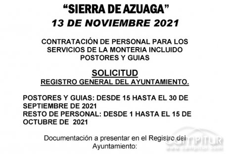 Contratación de personal para la Montería de Azuaga 