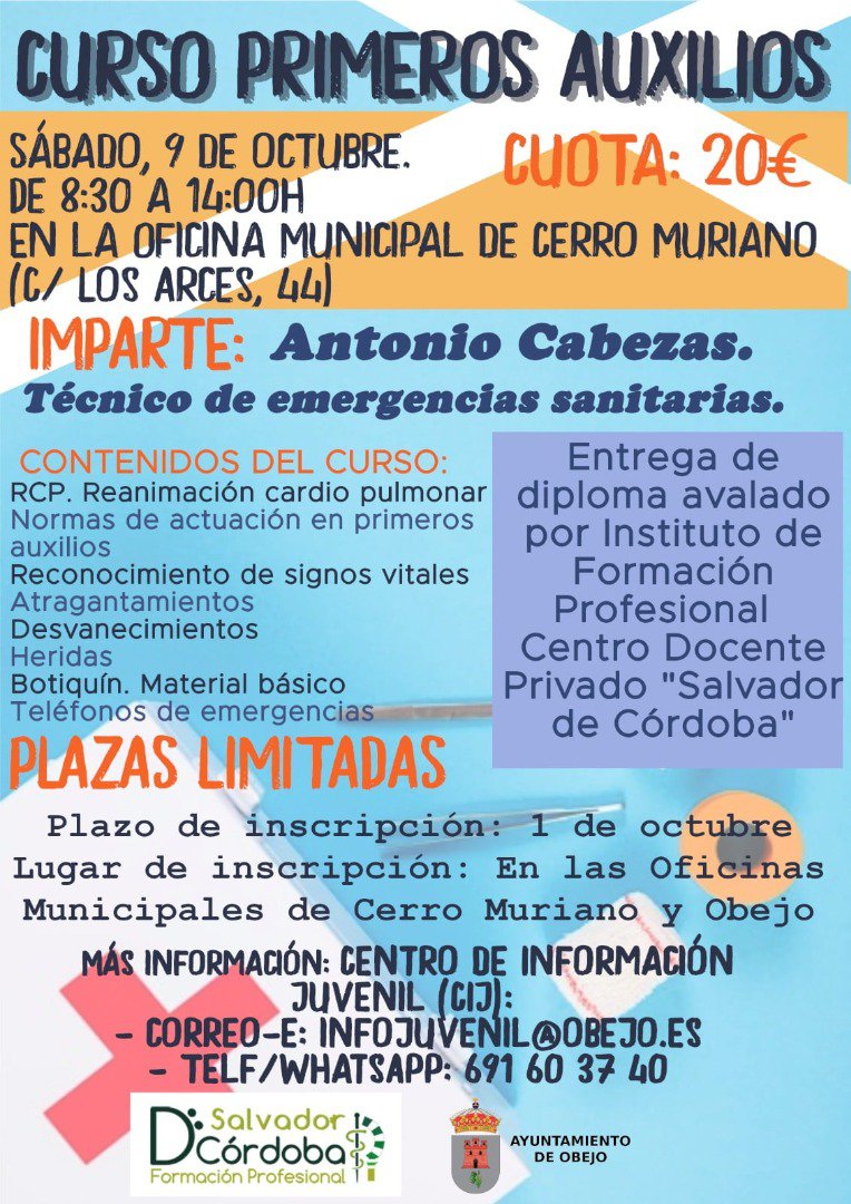 Curso Primeros Auxilios en Obejo 