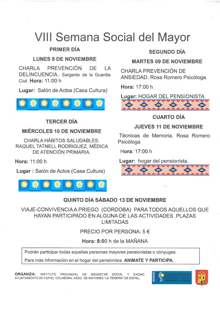 VIII Semana Social del Mayor en Espiel 