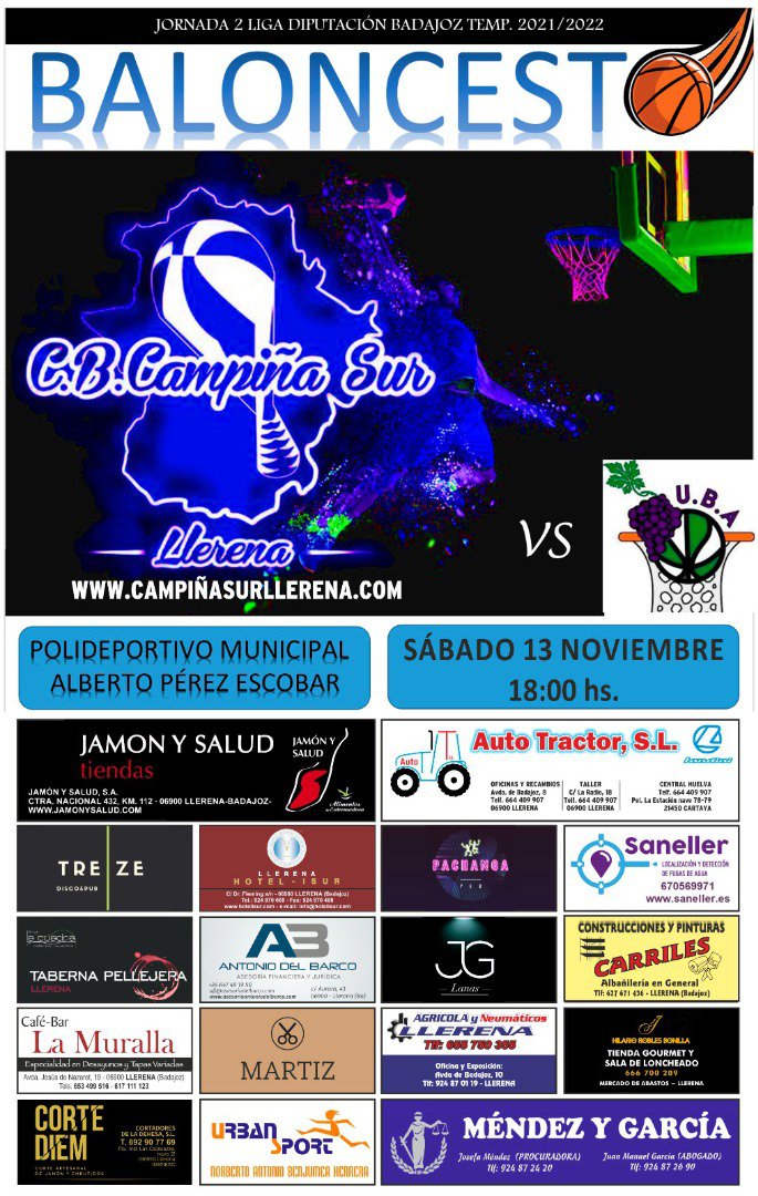 Partidos para el fin de semana del C.B. Campiña Sur de Llerena 