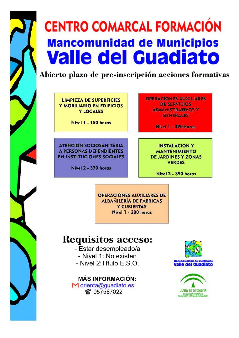 Programa formativo 2022 Mancomunidad Valle del Guadiato 
