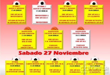 Agenda Deportiva fin de semana Azuaga 