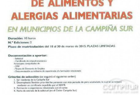 El Ceder organiza un Curso de Manipulador de Alimentos