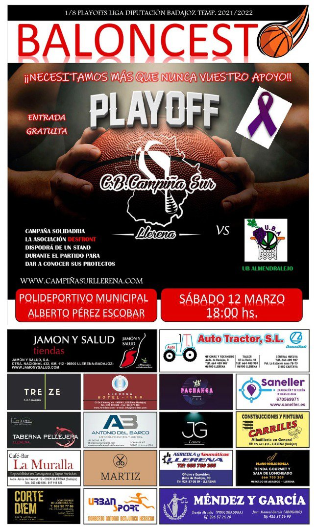 Agenda C.B. Campiña Sur de Llerena para el fin de semana 