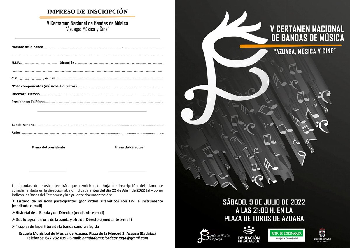 V Certamen Nacional de Bandas de Música “Azuaga, Música y Cine” 