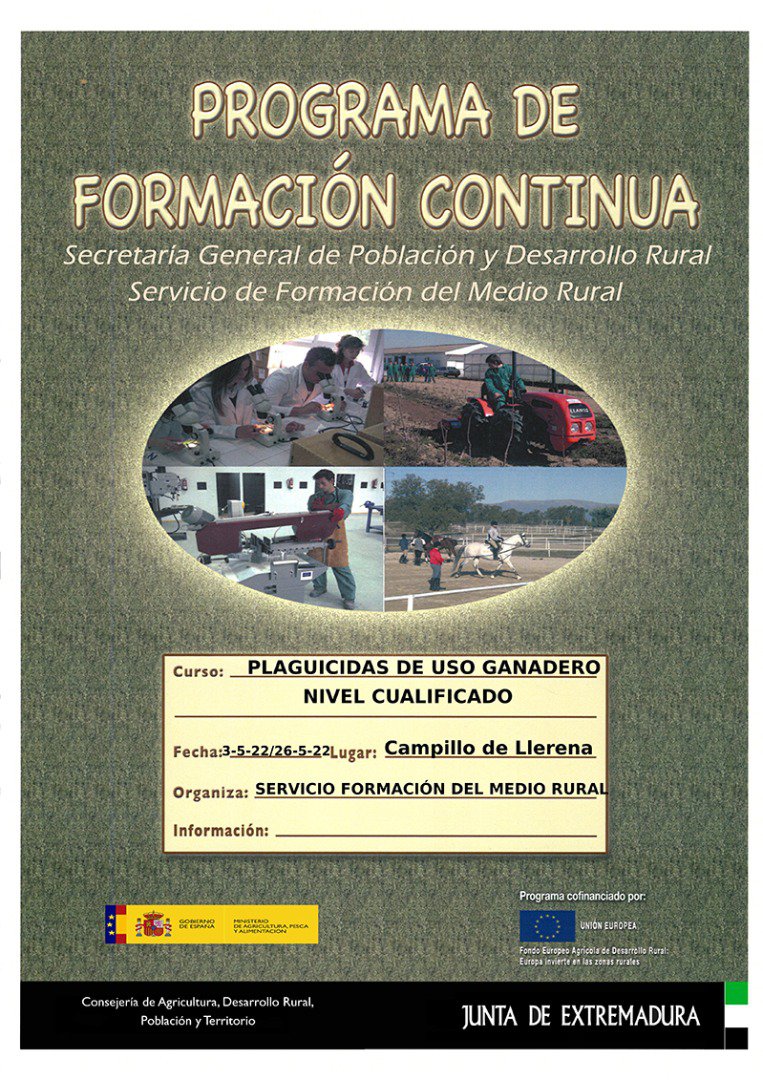 Curso de Plaguicidas de Uso Ganadero Nivel Cualificado en Campillo de Llerena 