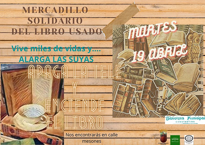 Un Mercadillo de Libros Usados en Constantina recaudará fondos para CÁRITAS 