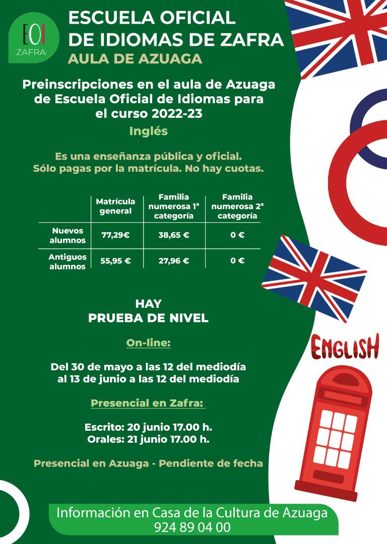 Escuela Oficial de Idiomas de Zafra, aula de Azuaga 