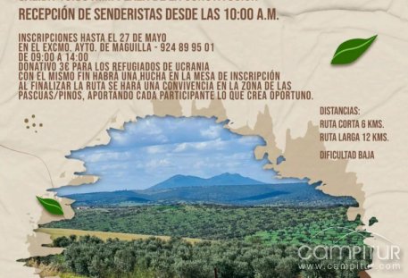 Ruta senderista en Maguilla a beneficio de los refugiados de Ucrania.