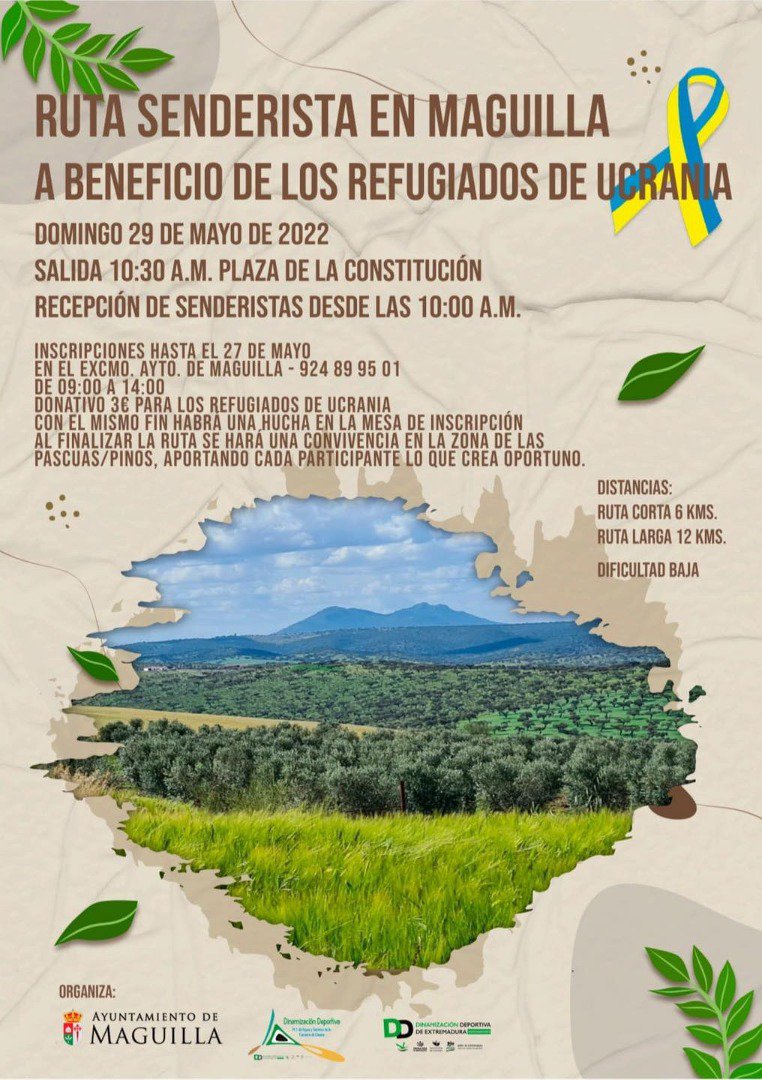 Ruta senderista en Maguilla a beneficio de los refugiados de Ucrania.