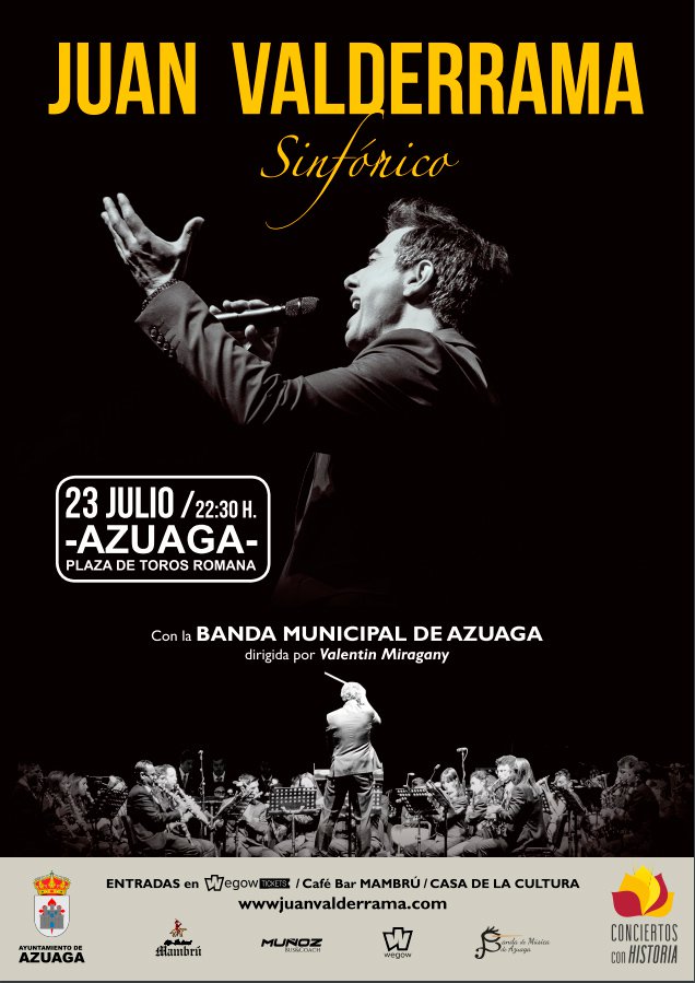 La Banda de Música de Azuaga acompañará a Juan Valderrama en Sinfónico 
