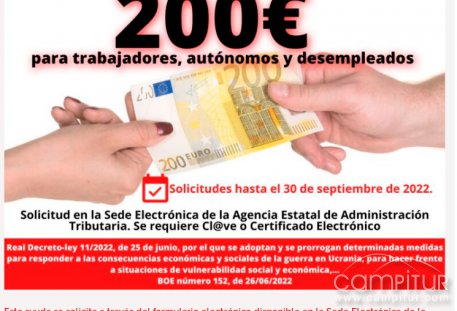 Solicitud de la ayuda estatal de 200 € para trabajadores, autónomos y desempleados con bajos ingresos